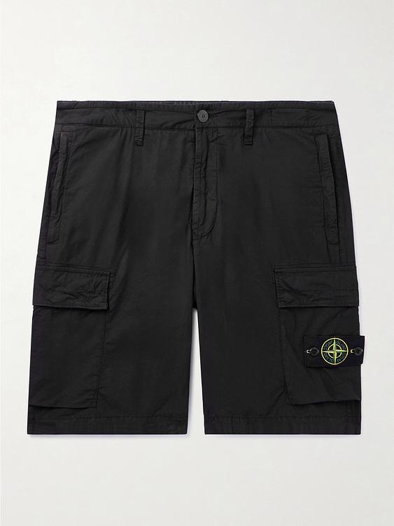 Black cargo shorts from Stone Island