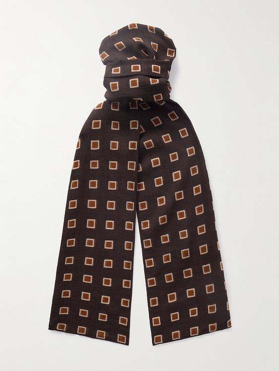 Checkered dark brown scarve from Saint Laurent