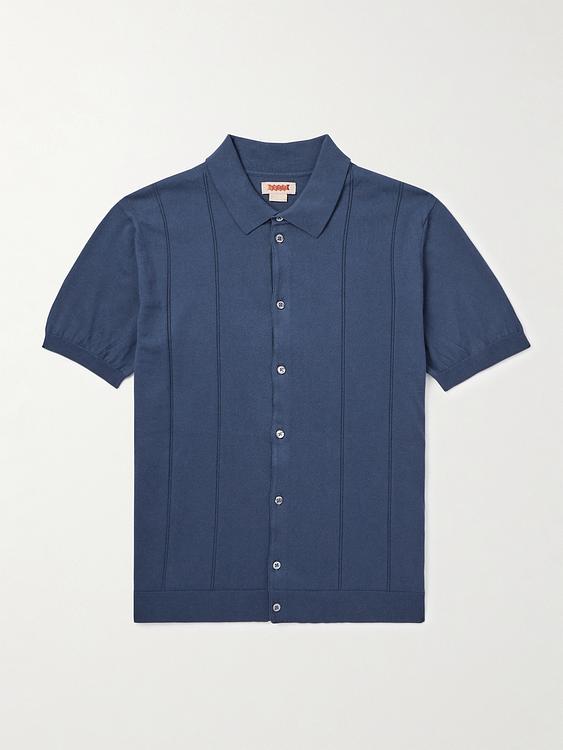 Striped dark blue short sleeve shirt from Baracuta