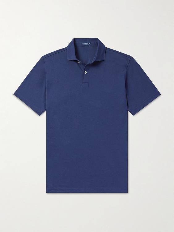 Dark blue short sleeve polo shirt from Peter Millar