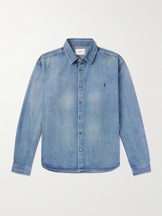 Blue denim shirt from Saint Laurent