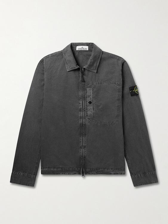 Dark grey overshirt from Stone Island