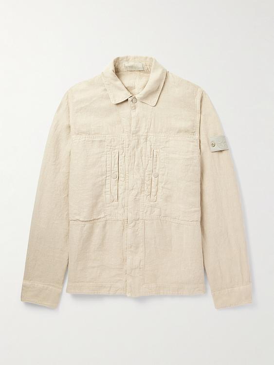 Beige overshirt from Stone Island