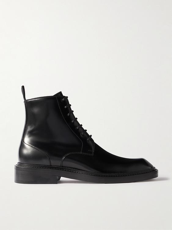 Black lace-up boots from Saint Laurent