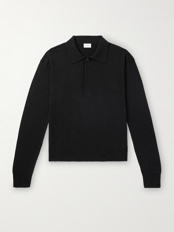 Black long sleeve polo shirt from Saint Laurent
