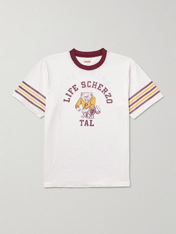 Print white t-shirt from Kapital