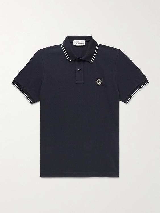Black short sleeve polo shirt from Stone Island
