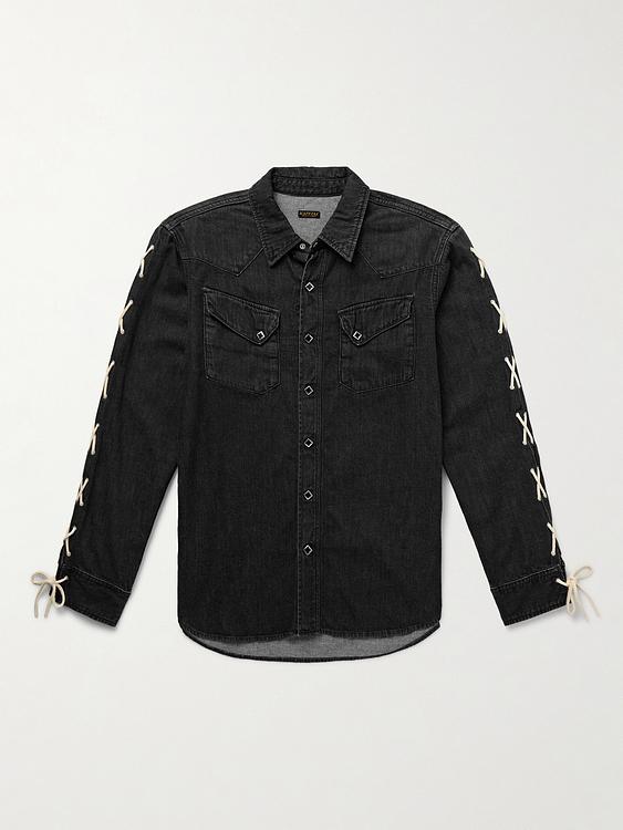 Black denim shirt from Kapital