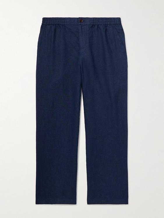Dark blue linen trousers from Mr P.