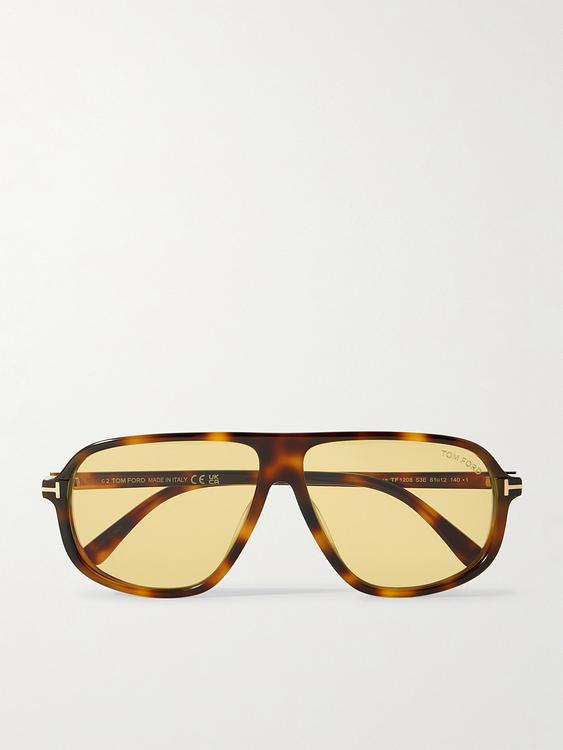 Beige d-frame sunglasses from Tom Ford