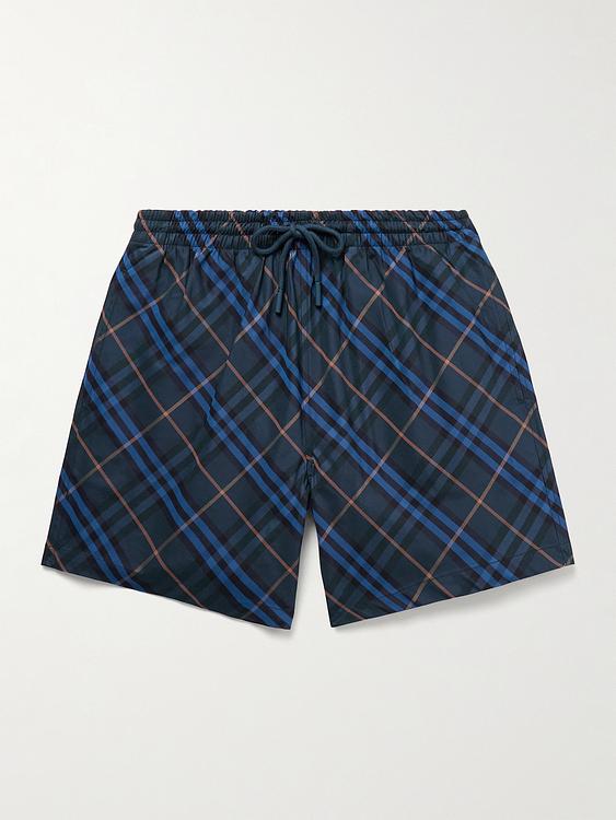 Checkered dark blue swim shorts from Burberry