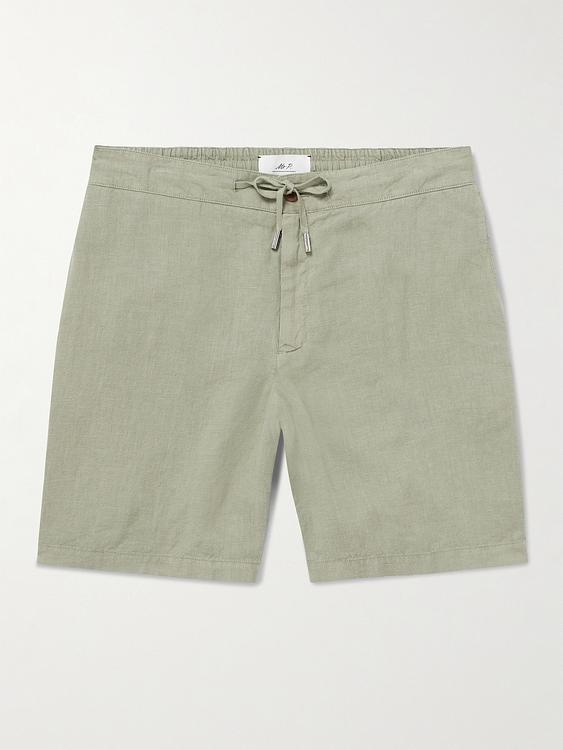 Beige drawstring shorts from Mr P.