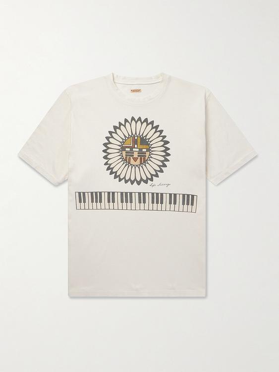 Print white t-shirt from Kapital