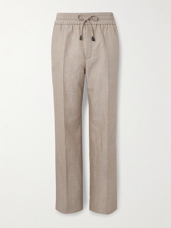 Grey drawstring trousers from Brioni