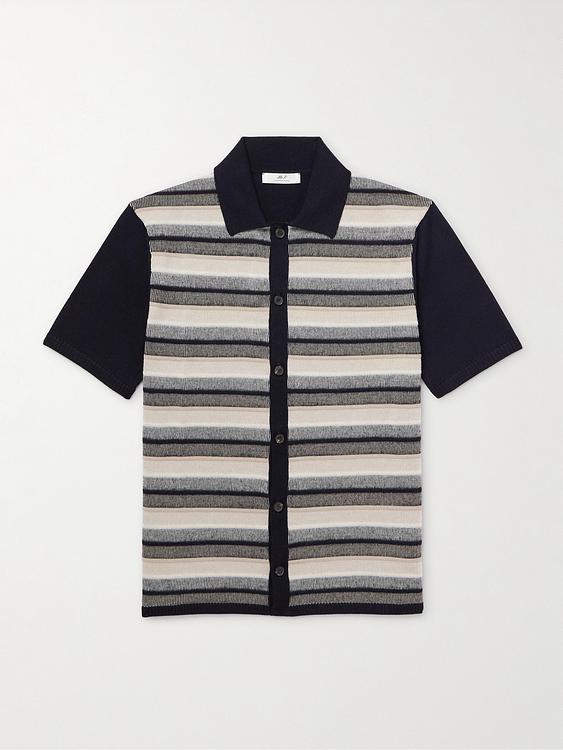Striped black short sleeve shirt from Mr P.