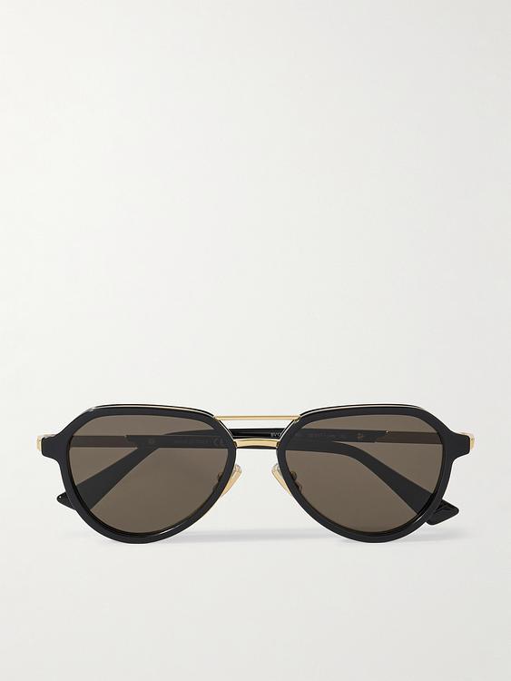 Black d-frame sunglasses from Bottega Veneta