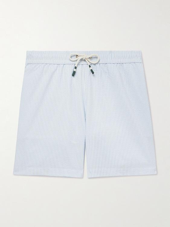 Striped light blue swim shorts from Hartford