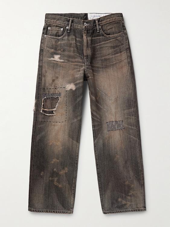 Dark brown distressed jeans from Neighborhood