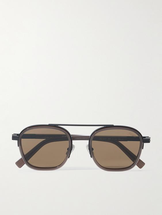 Grey d-frame sunglasses from Zegna