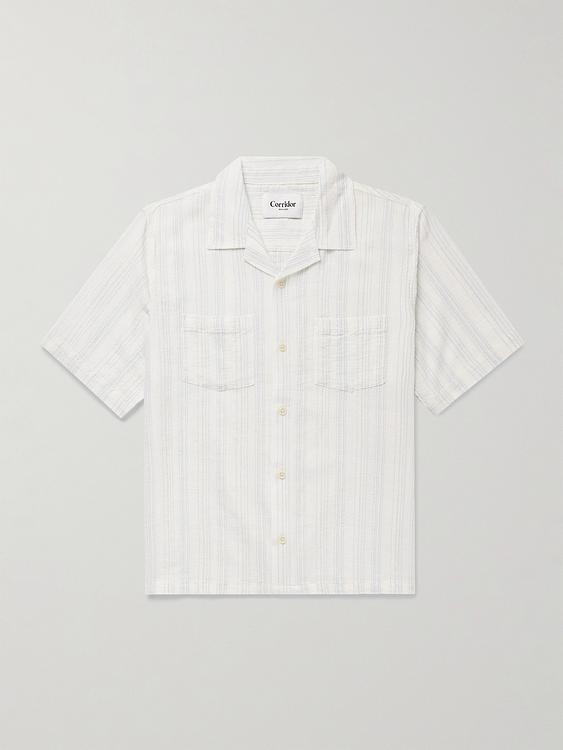 Striped white short sleeve shirt from Corridor