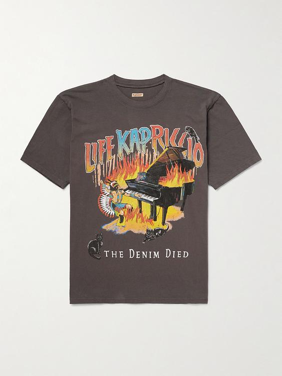 Print dark brown t-shirt from Kapital