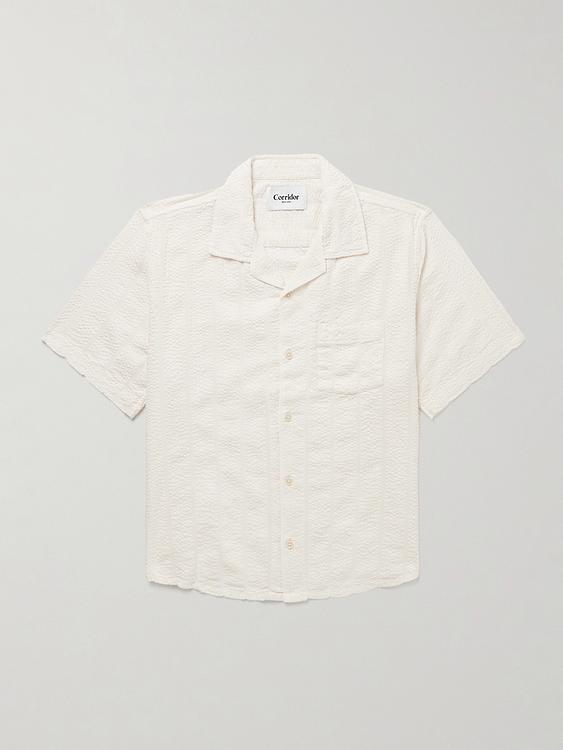 White short sleeve polo shirt from Corridor