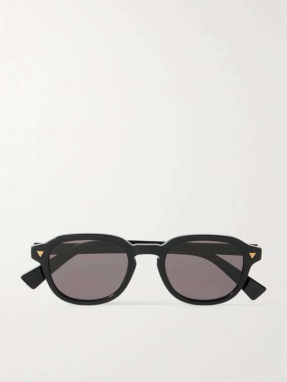 Dark grey d-frame sunglasses from Bottega Veneta