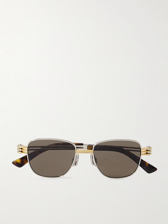 Dark yellow d-frame sunglasses from Bottega Veneta