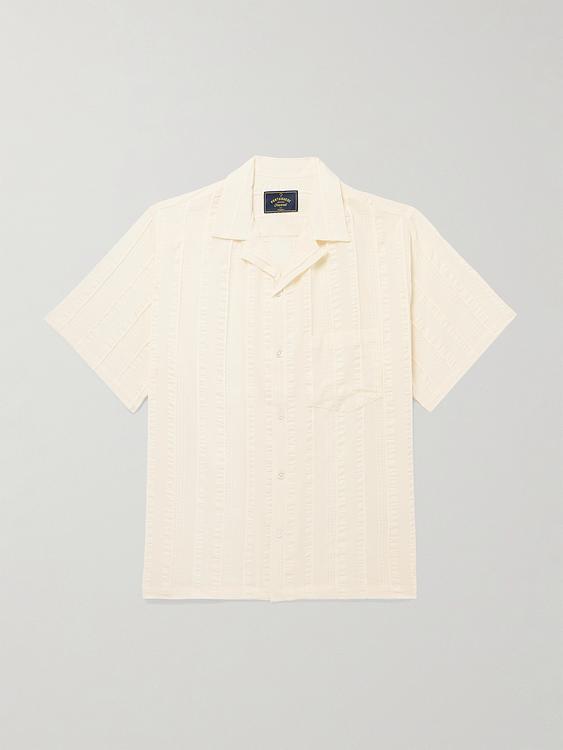 White short sleeve polo shirt from Portuguese Flannel