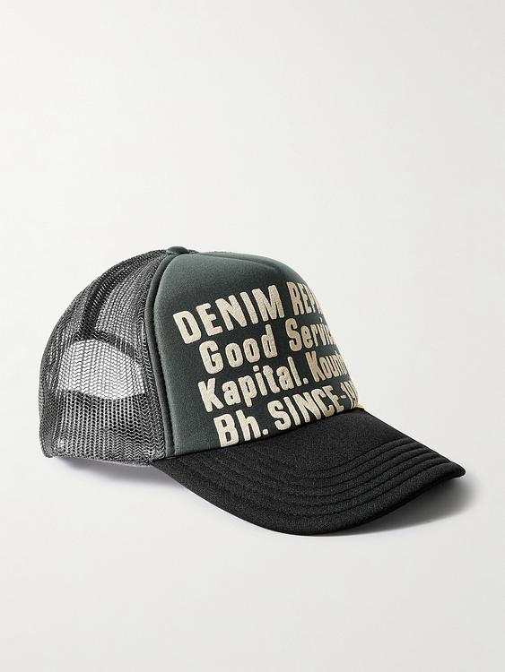 Print dark grey cap from Kapital