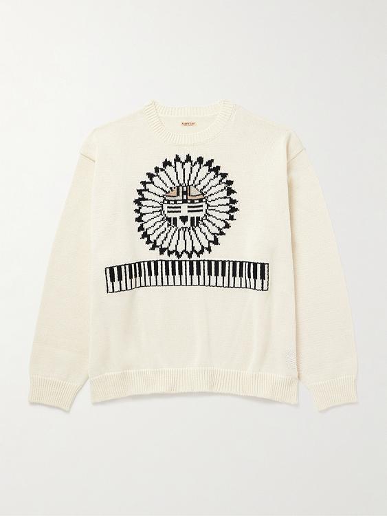 Print white sweater from Kapital