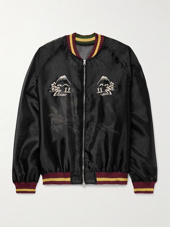 Print black bomber jacket from Kapital