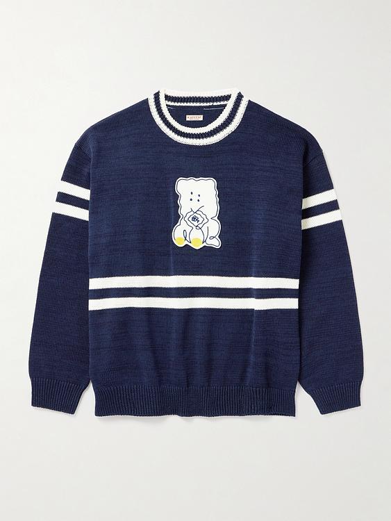 Print dark blue t-shirt from Kapital