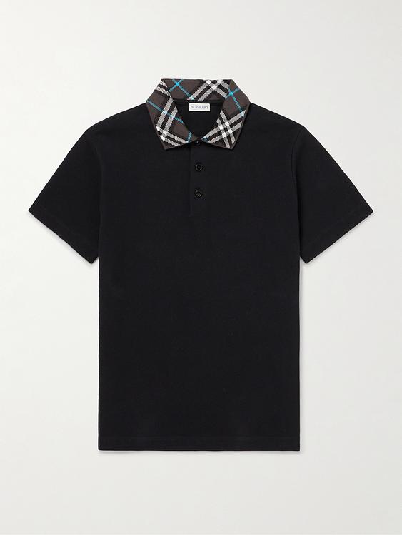 Black short sleeve polo shirt from Burberry