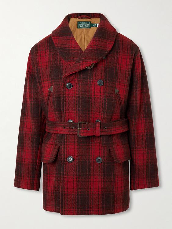Checkered dark red casual jacket from Polo Ralph Lauren