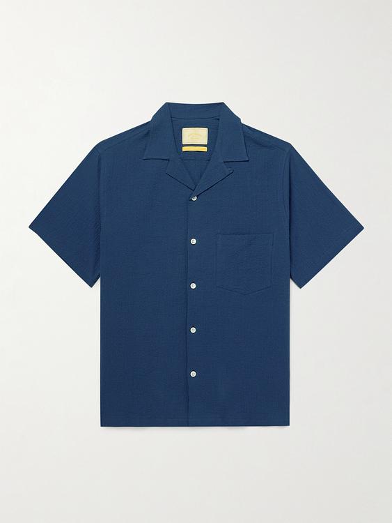 Dark blue short sleeve shirt from Portuguese Flannel