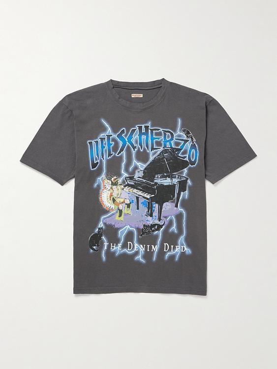 Print grey t-shirt from Kapital