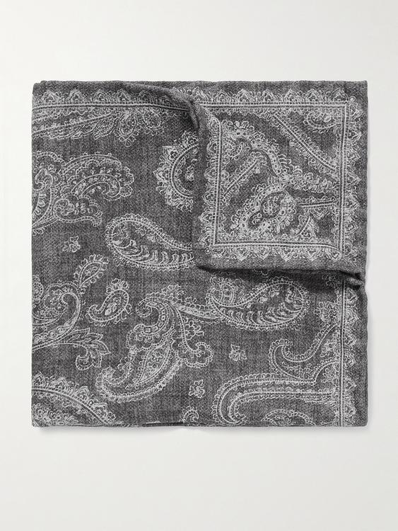 Grey pocket square from Brunello Cucinelli