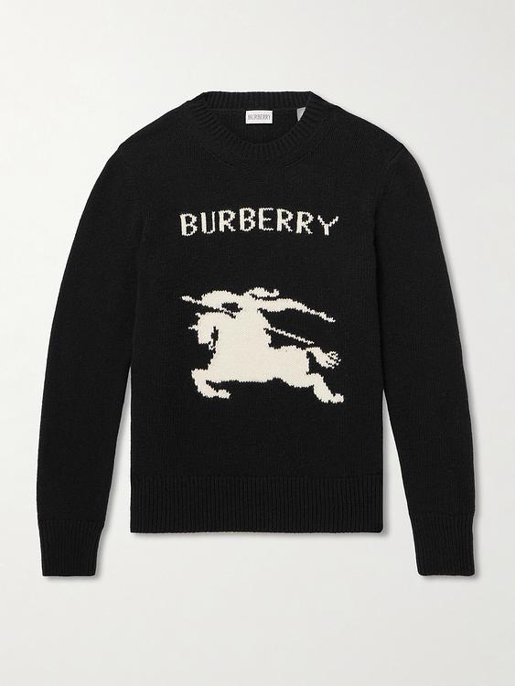 Print black cashmere sweater from Burberry