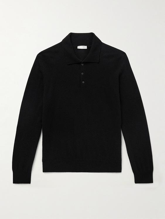 Black long sleeve polo shirt from The Row