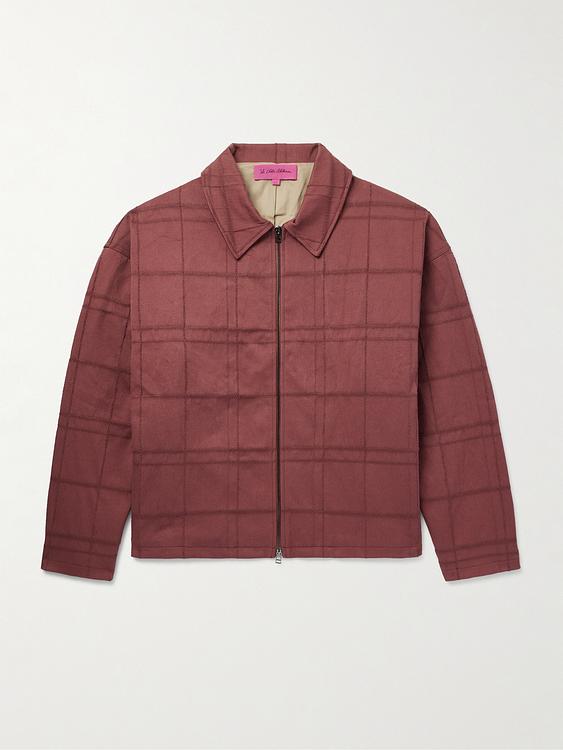 Checkered purple casual jacket from The Elder Statesman