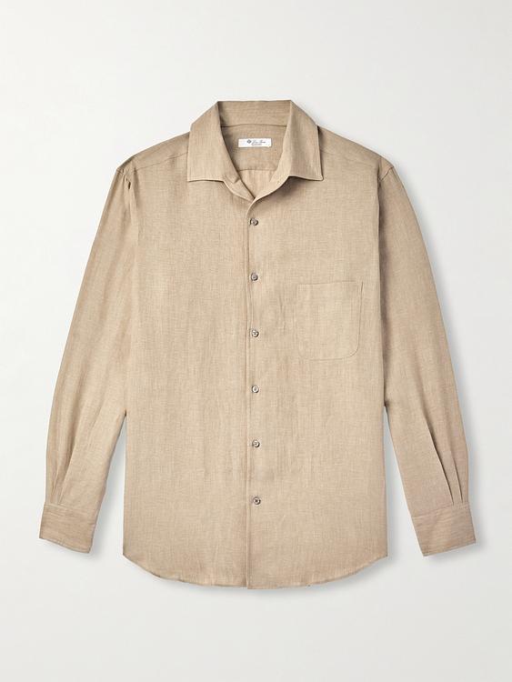 Beige linen shirt from Loro Piana