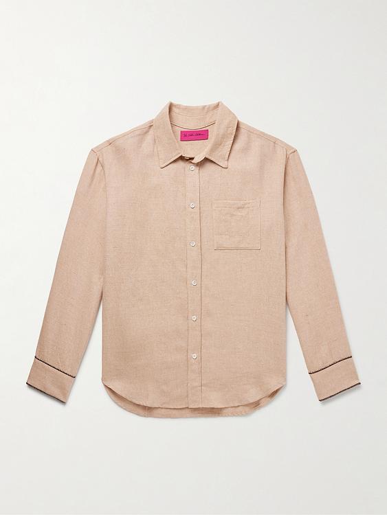 Beige linen shirt from The Elder Statesman