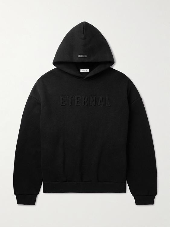 Print black hooded sweatshirt from Fear Of God