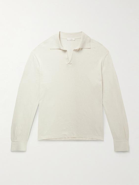 White long sleeve polo shirt from The Row