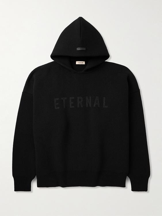Print black hooded sweatshirt from Fear Of God
