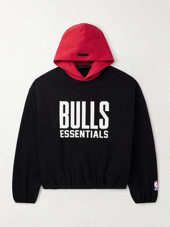 Print black hooded sweatshirt from Fear Of God Essentials