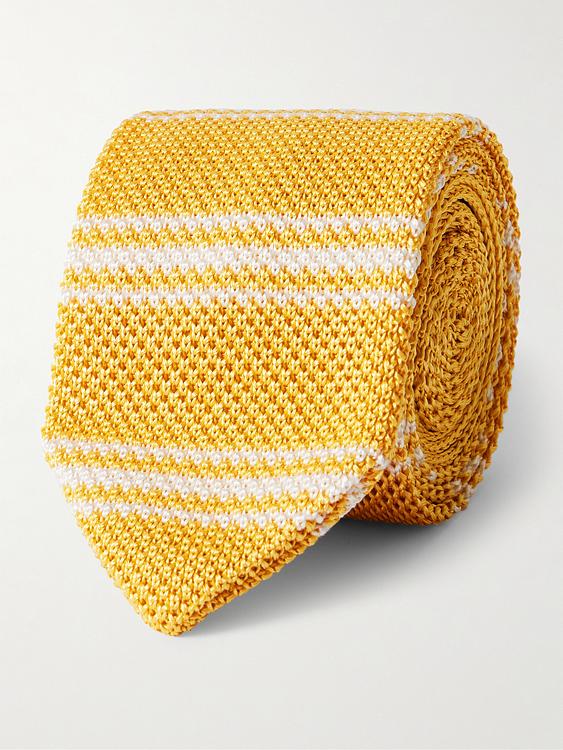 Striped dark yellow tie from Mr P.