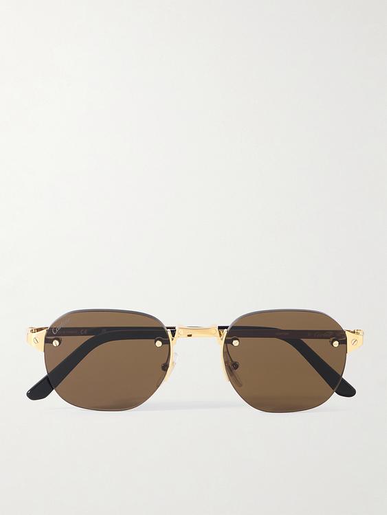 Dark yellow d-frame sunglasses from Cartier Eyewear