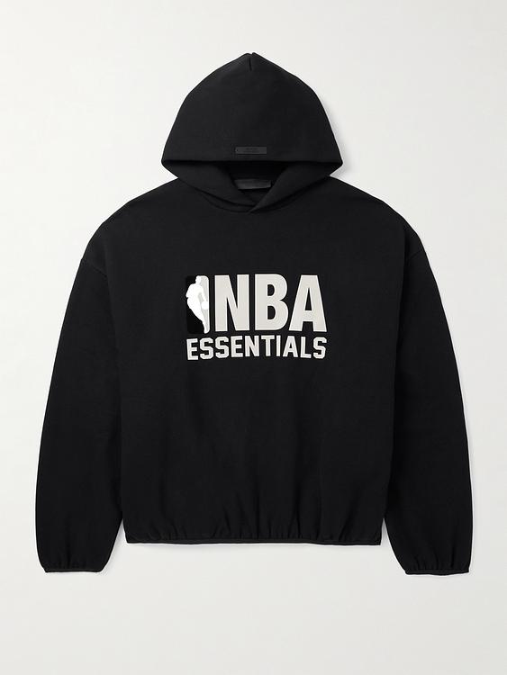 Print black hooded sweatshirt from Fear Of God Essentials